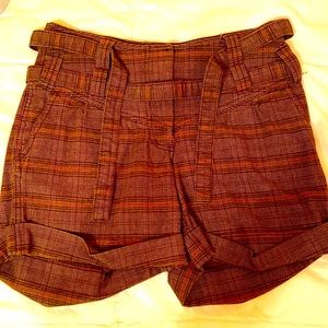 H&M fall/autumn tied waist plaid shorts boho artsy eclectic grandpa cottagecore